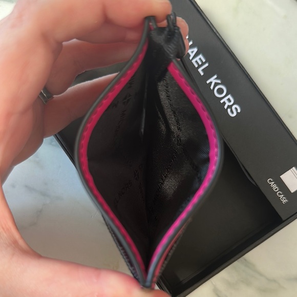 Michael Kors Black and Pink Card Holder - Picture 2 of 5